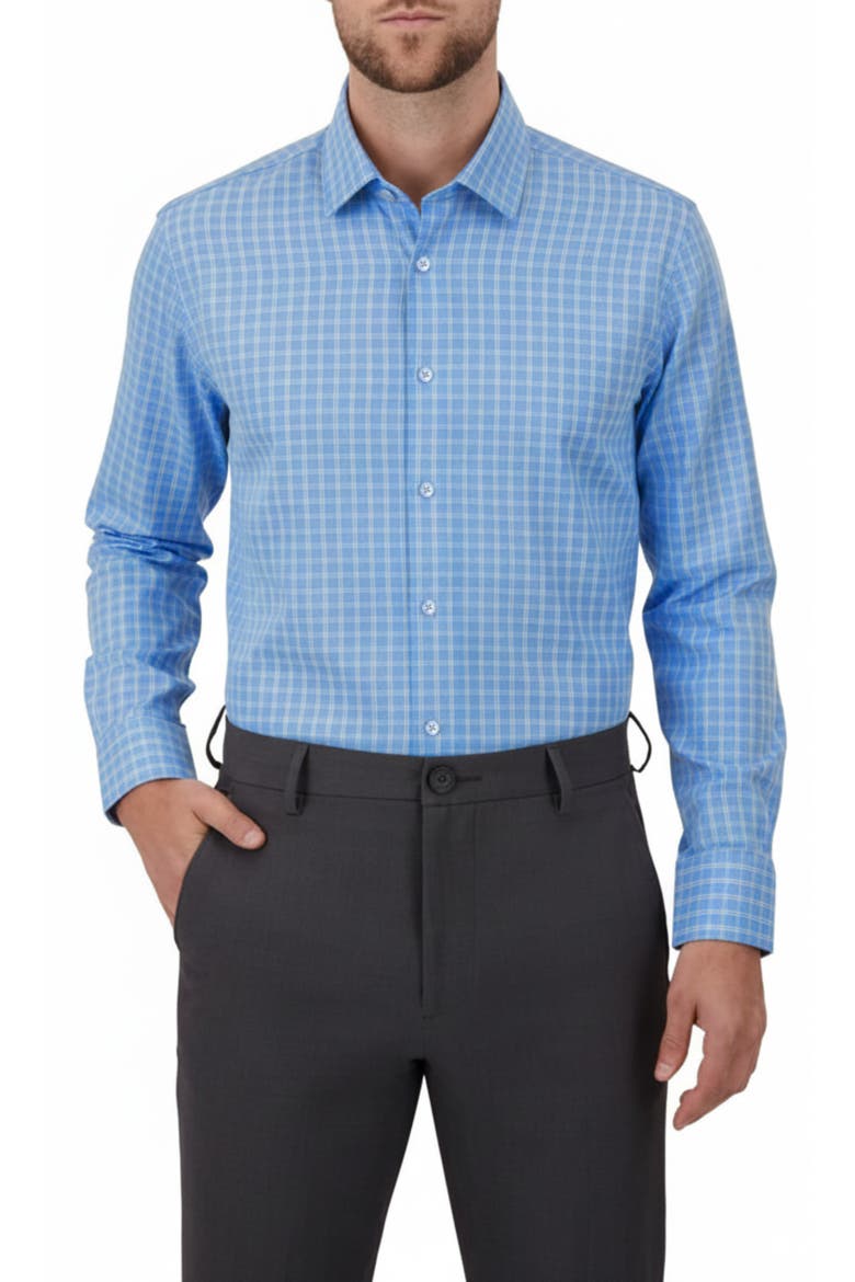 Slim Fit 4-Way Stretch Button Up Shirt, Main, color, 49 LIGHT BLUE