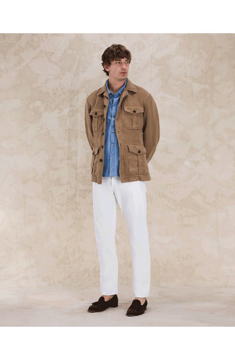 Fortela Clint Linen Sahariana Jacket, Alternate, color, Mou