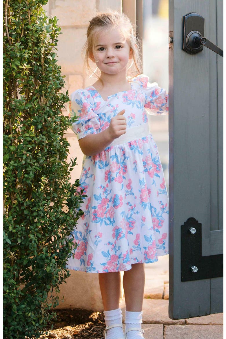Girls' Organic Puff Sleeve Party Dress, Kids, Alternate, color, Bouquet Floral