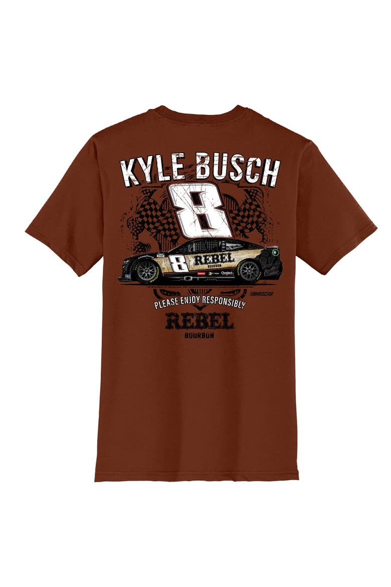Men's Richard Childress Racing Team Collection  Brown Kyle Busch Rebel Bourbon Car T-Shirt, Alternate, color, Brown