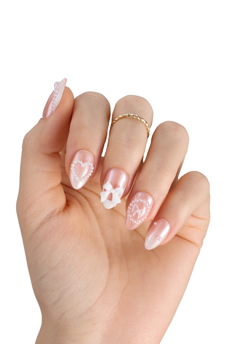 French Tip Gel Press On Nail Starter Kit Short Almond, Alternate, color, None