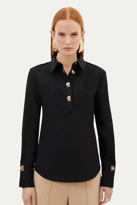 Techno Cotton Gold Clasp Shirt