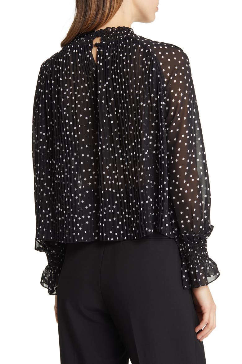 Jenna Pleated Blouse, Alternate, color, BLACK