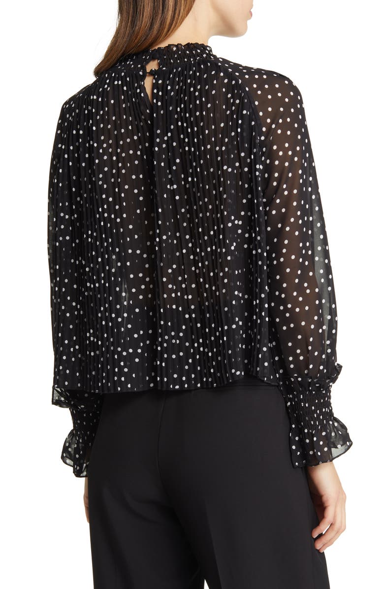 NIKKI LUND Jenna Pleated Blouse, Alternate, color, Black