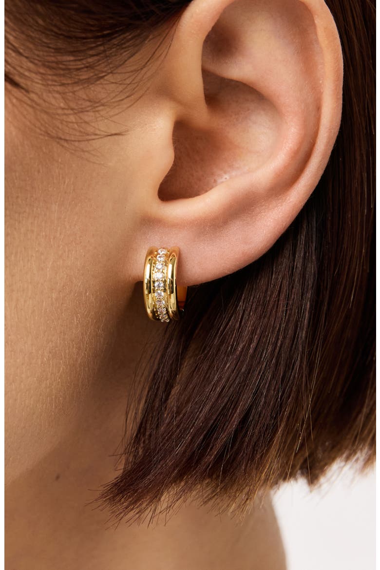 Huggie Earrings - Asher Triple, Alternate, color, Gold