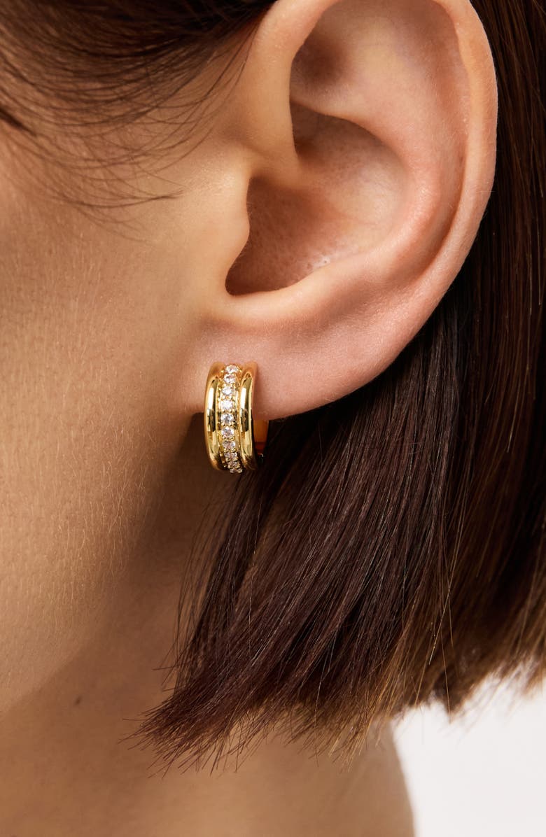 Ana Luisa Huggie Earrings - Asher Triple, Alternate, color, Gold