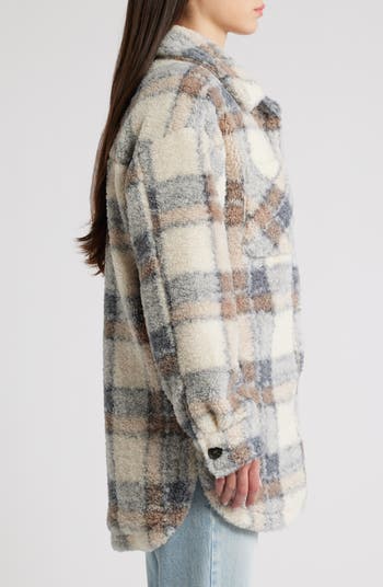 Plaid Fleece Shirt Jacket