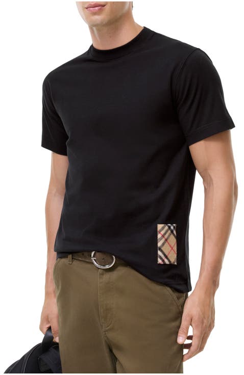 Check Label Cotton T-shirt
