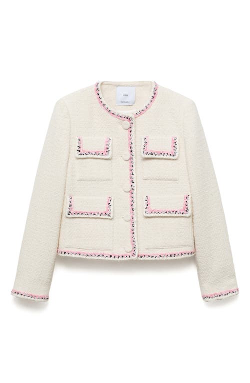 Mango Whipstitch Tweed Jacket