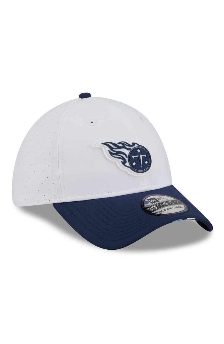 New Era Men's New Era  White/Navy Tennessee Titans 2025 NFL Training Camp 39THIRTY Flex Hat, Alternate, color, White