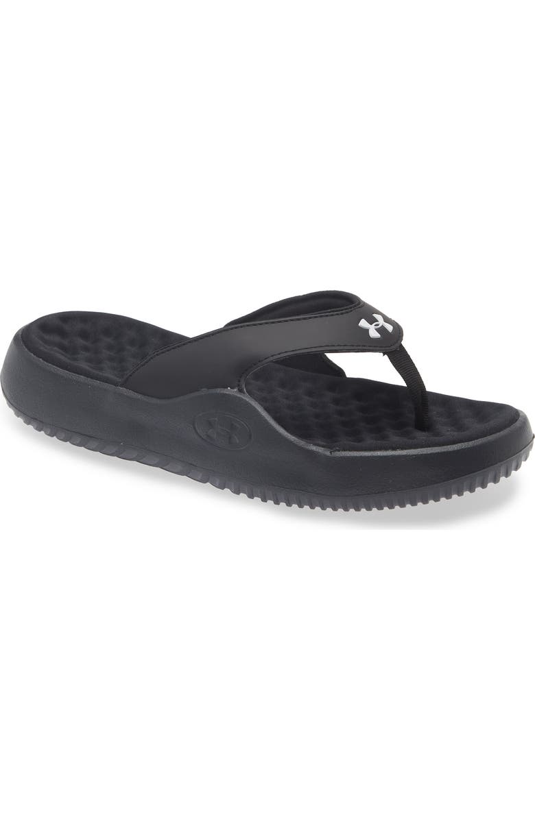 Under Armour Ignite Pro 8 Thong Toe Slide Sandal, Main, color, Black