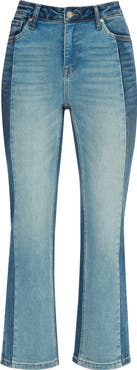 Bayeas Two-Tone High Waist Straight Leg Jeans