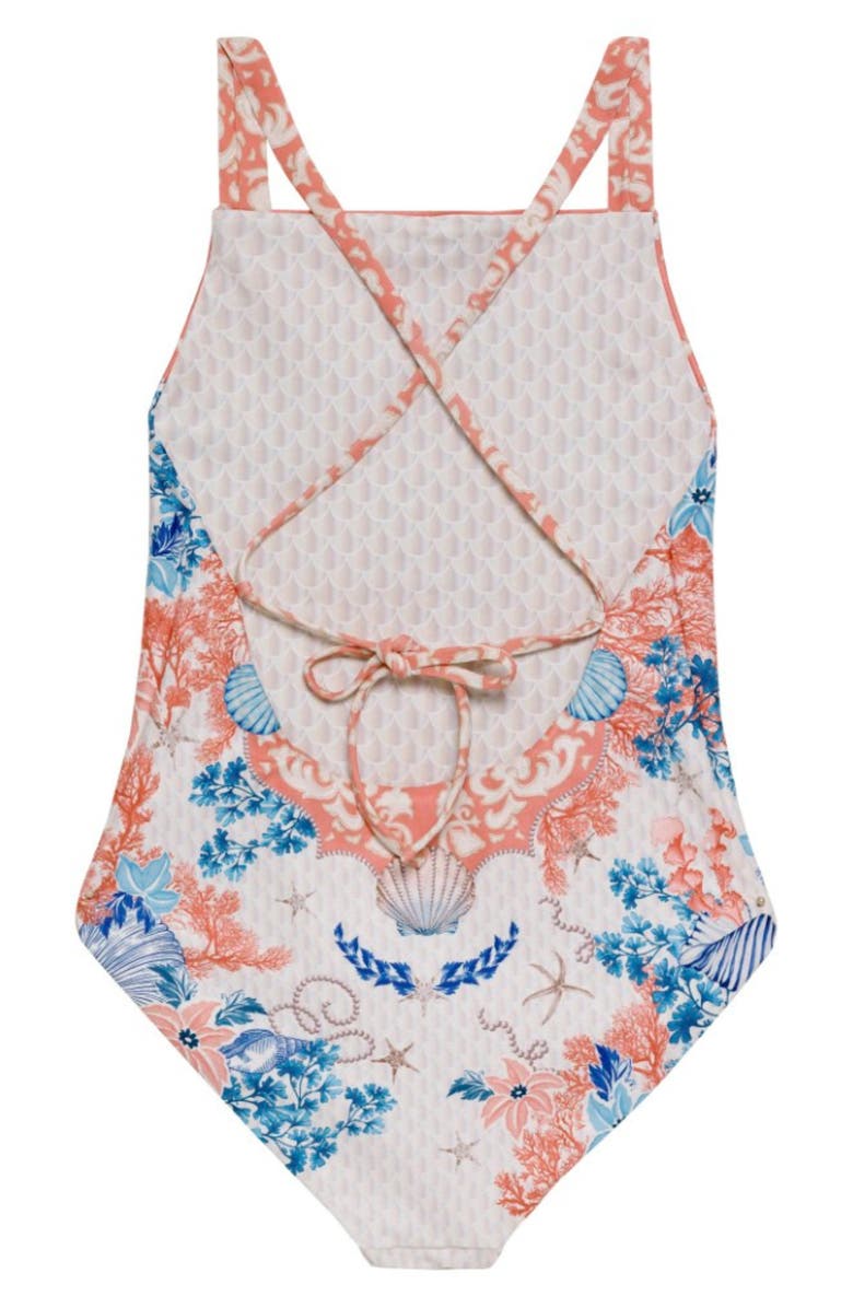 Agua Bendita Kids' Amina UPF 50 One-Piece Swimsuit, Alternate, color, Red