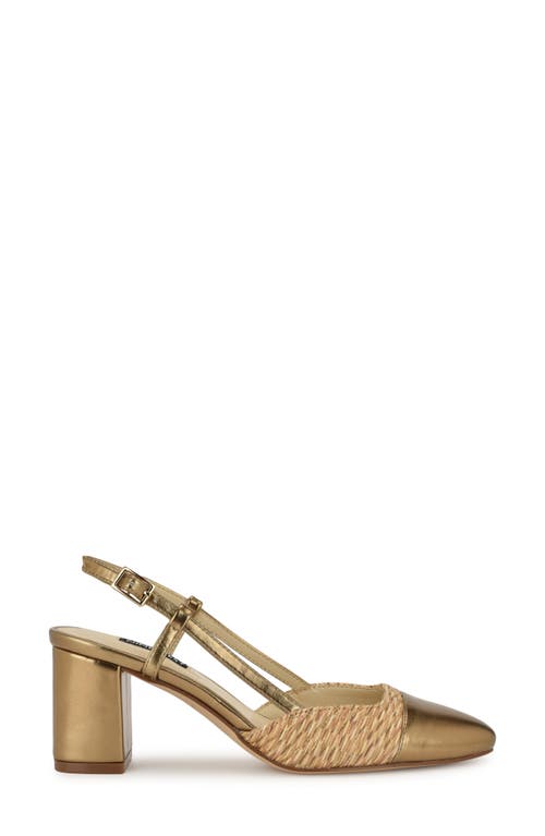 Nine West Unda Slingback Cap Toe Pump In Bronze