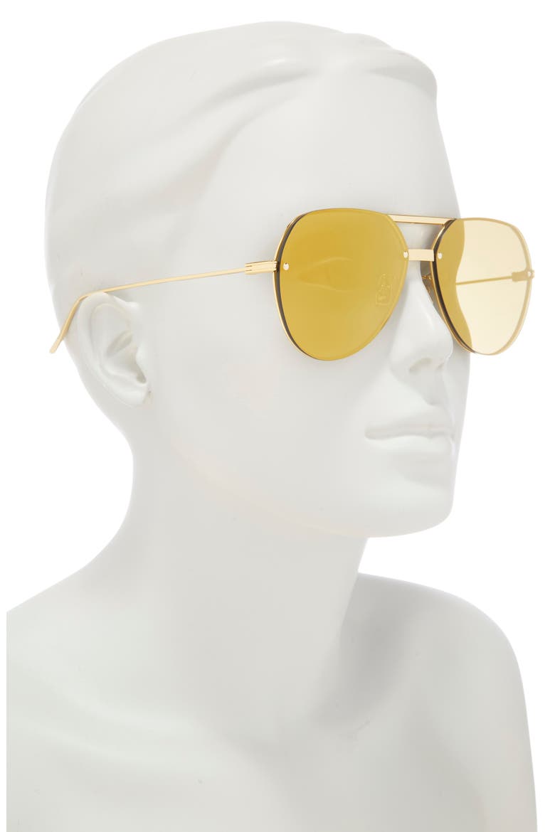 61mm Aviator Sunglasses, Alternate, color, GOLD GOLD GOLD