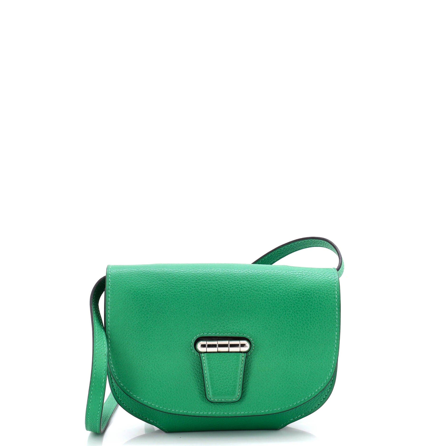 Pre-Owned Hermes Convoyeur Crossbody Bag Evercolor Mini, Main, color, Green