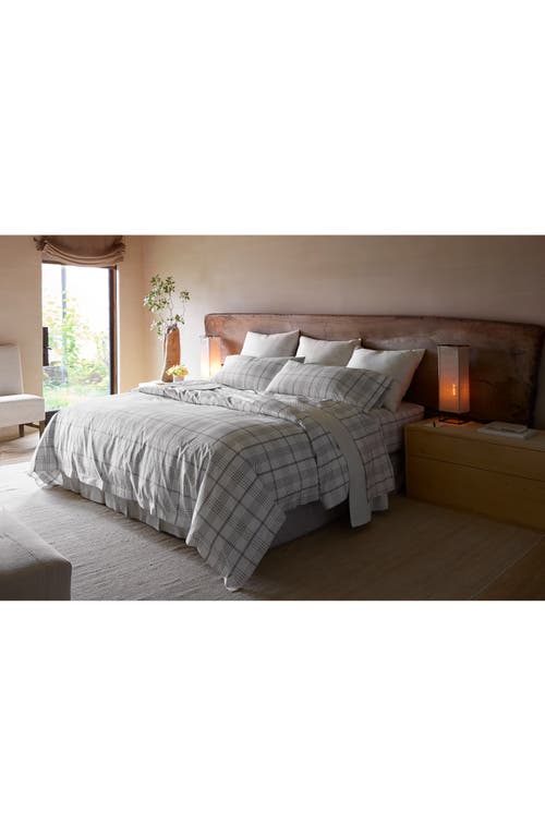 Matouk August Plaid 500 Thread Count Flat Sheet In Blue