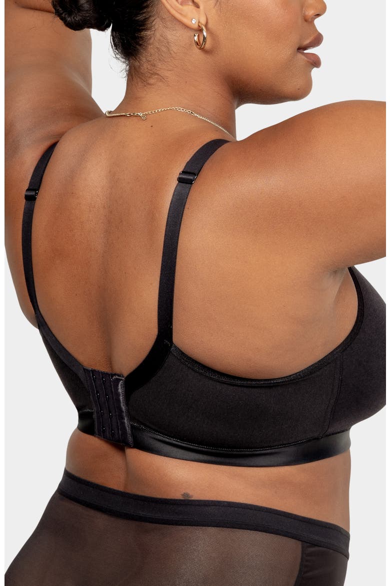 Luxe Unlined Underwire Bra, Alternate, color, BLACK ON BLACK