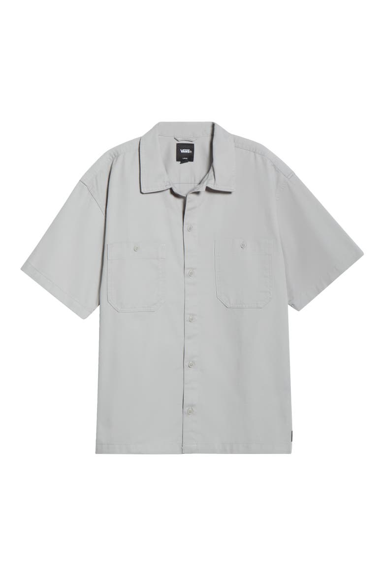 Larkspur Short Sleeve Cotton Button-Up Work Shirt, Alternate, color, DRIZZLE