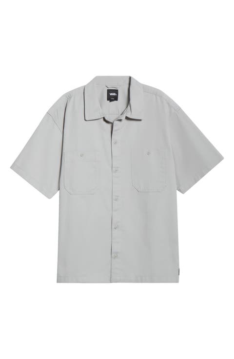 Larkspur Short Sleeve Cotton Button-Up Work Shirt