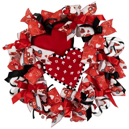 Northlight Ribbon And Twig Valentine's Day Wreath In Red