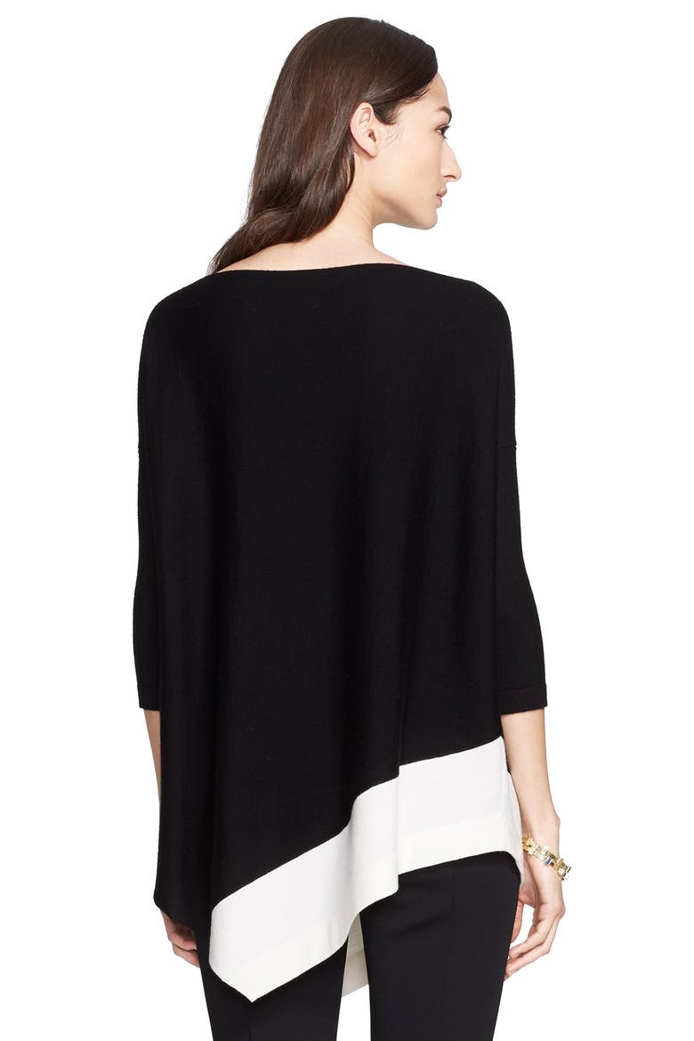 Asymmetrical Merino Wool Sweater, Alternate, color, CAVIAR/ CREAM
