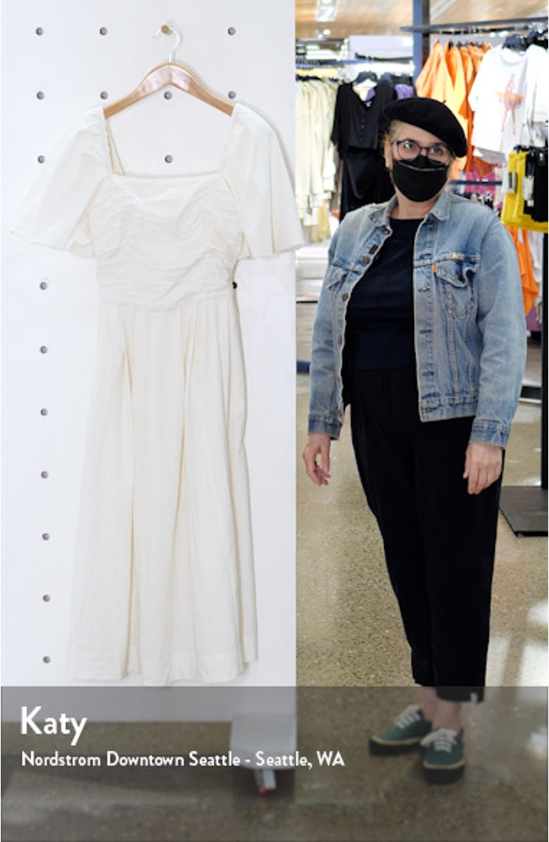 free-est Ain't She a Beaut Puff Sleeve Ruched Dress, sales video thumbnail