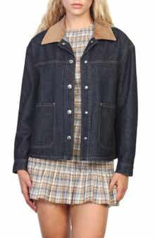 Corduroy Collar Denim Chore Jacket