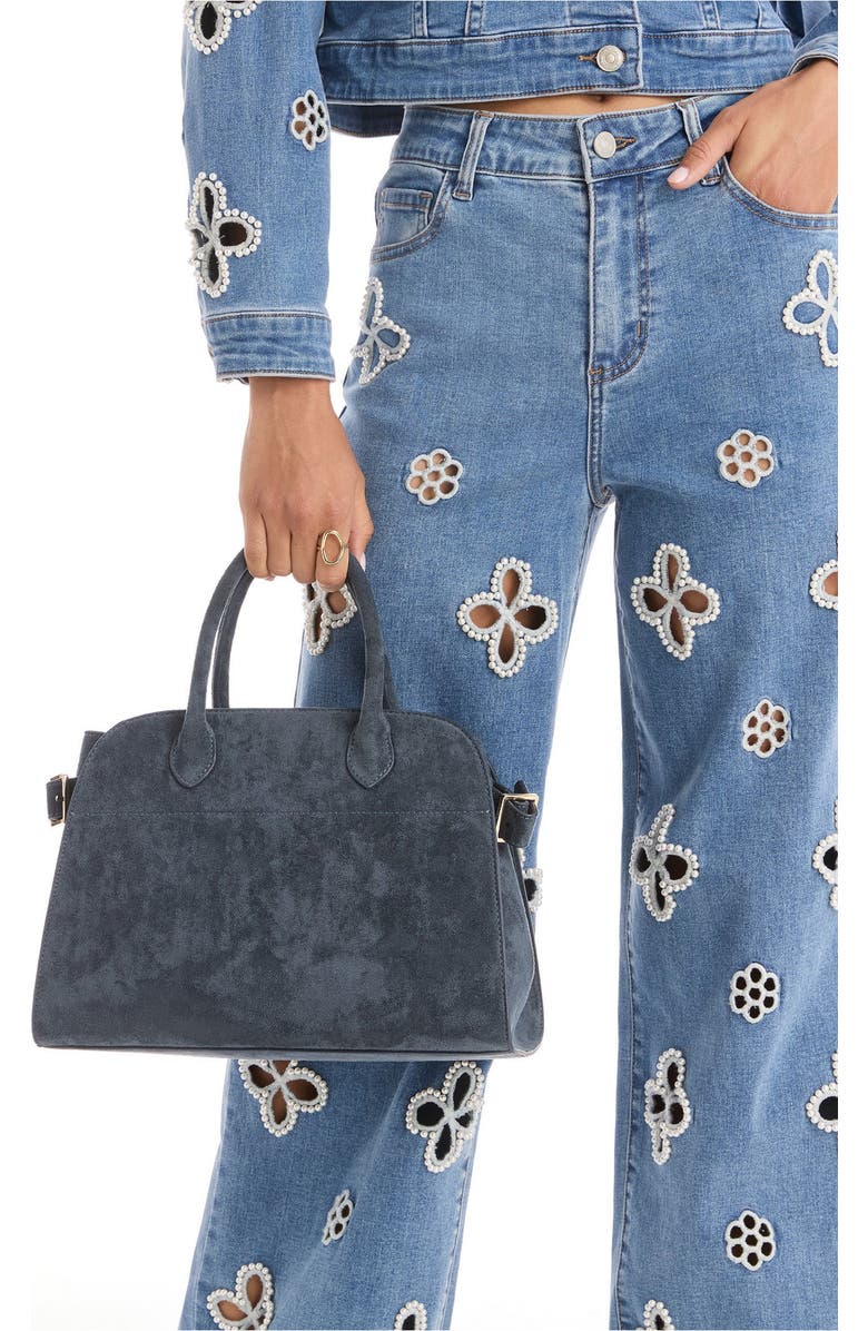 The Noli Shop Margo Suede Bag, Alternate, color, Blue