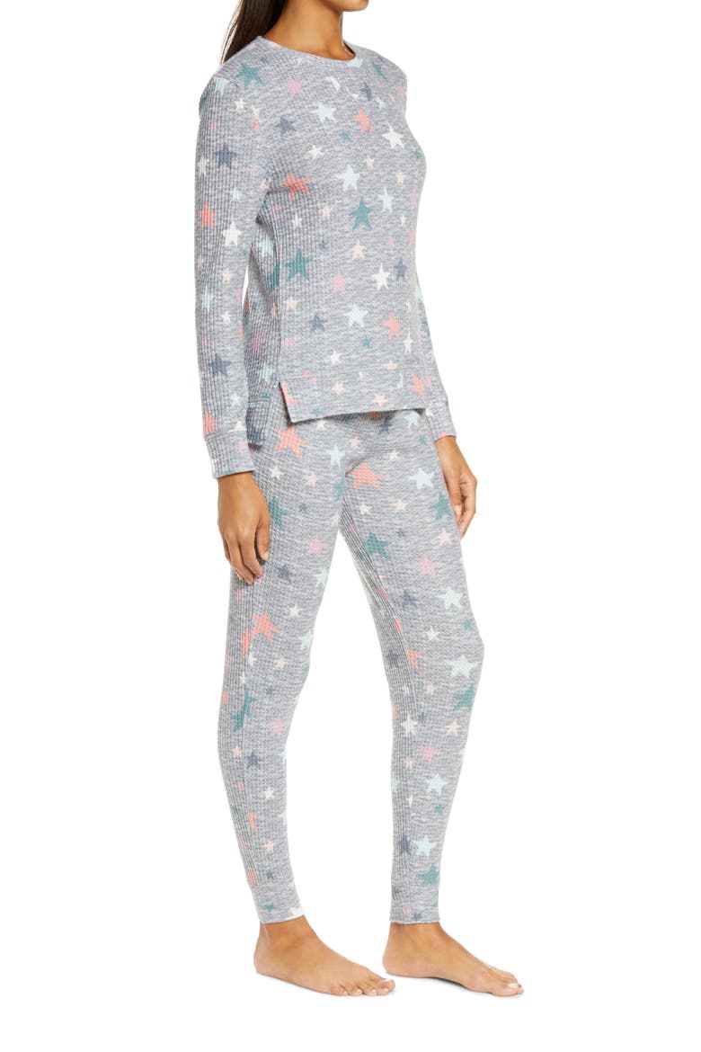 Waffle Knit Pajamas, Alternate, color, WINDSTAR TRADEWINDS INTARSIA