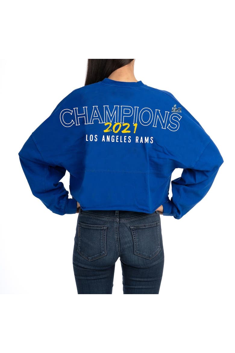 Women's Fanatics Branded Royal Los Angeles Rams Super Bowl LVI Champions Cropped Long Sleeve T-Shirt, Main, color, Royal