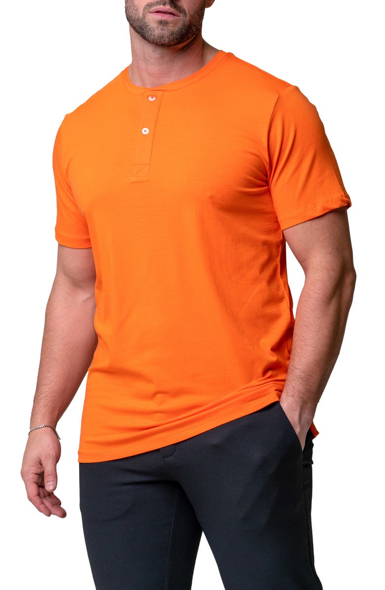 Maceoo Egyptian Cotton Henley, Alternate, color, Orange