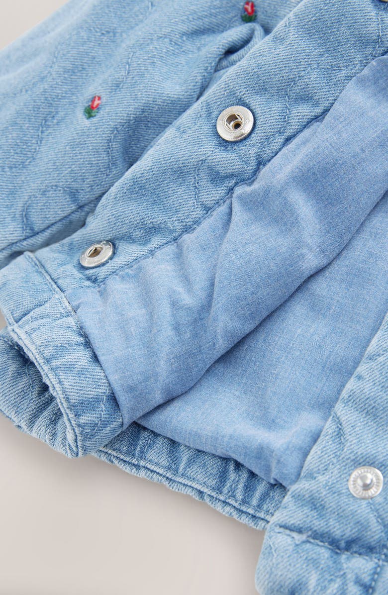 NEXT Kids' Rose Embroidered Quilted Denim Jacket, Alternate, color,