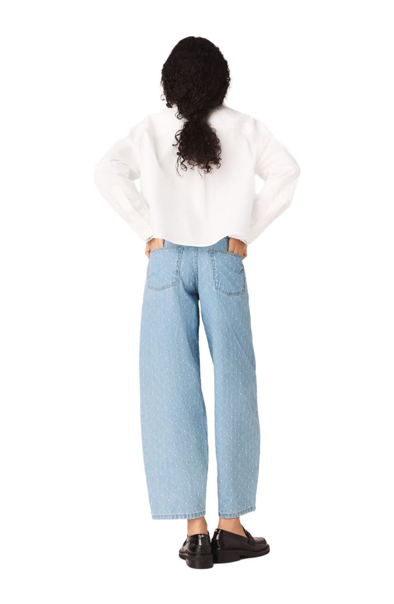 maje Textured balloon jeans, Alternate, color, Blue Sky