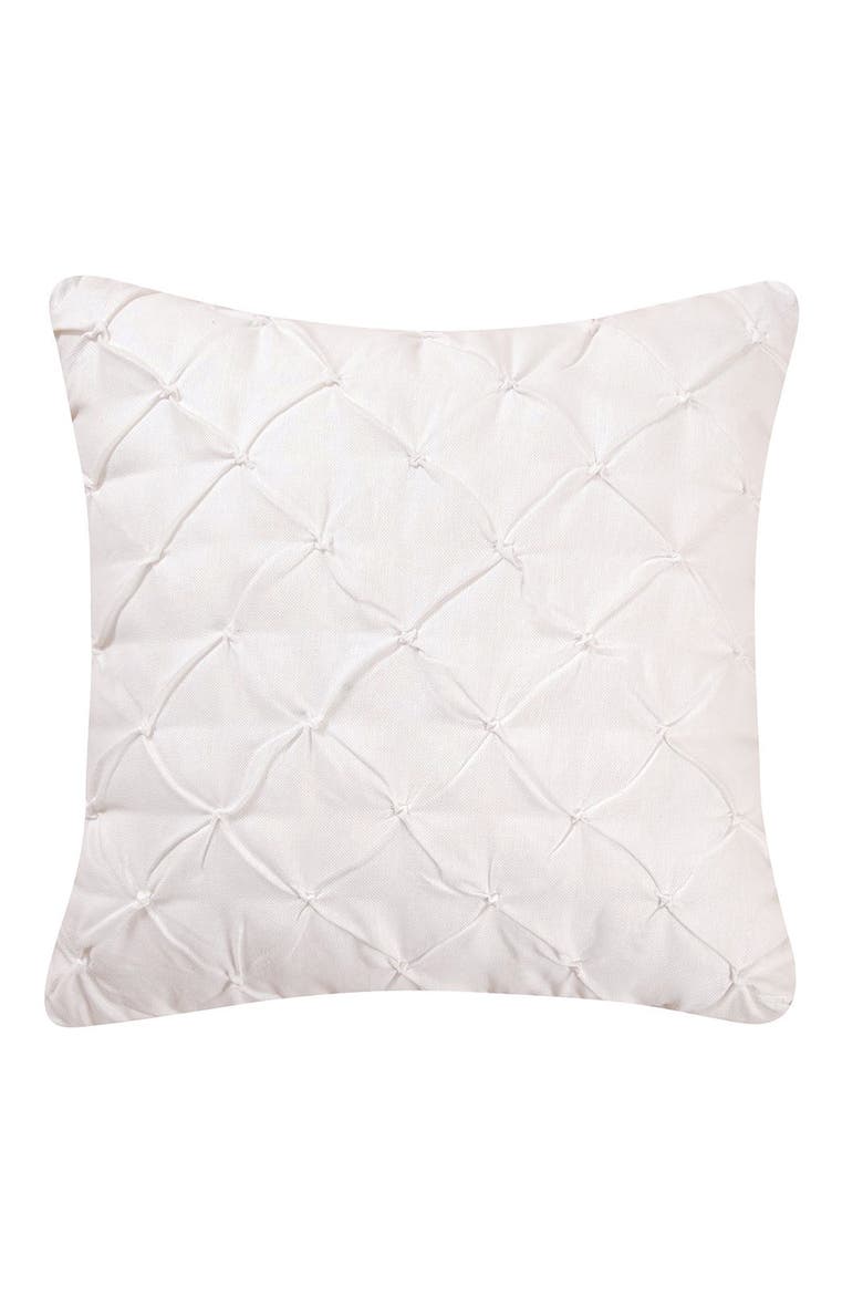 Diamond Tuck Accent Throw Pillow 17" x 17", Main, color, White