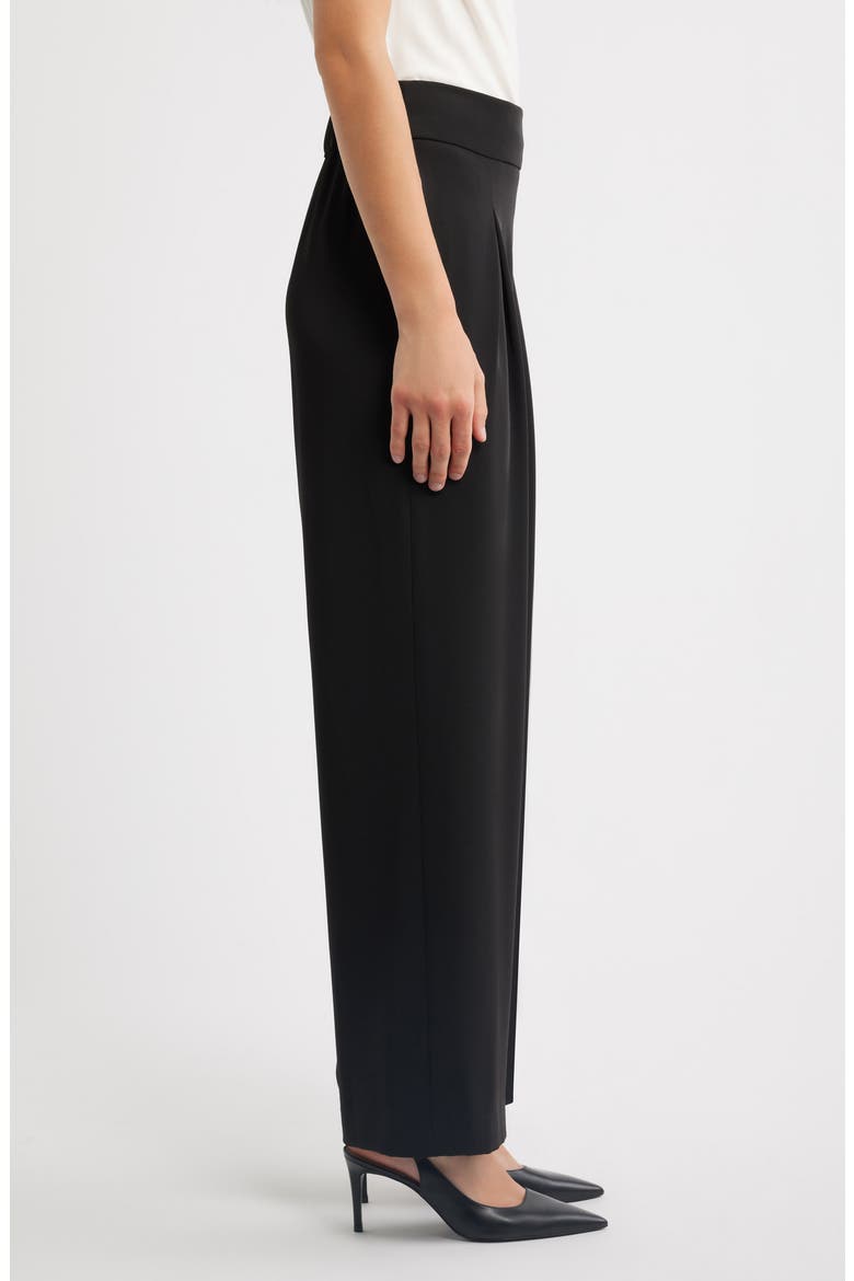 Pleated Pull-On Wide Leg Pants, Alternate, color, ANNE BLACK