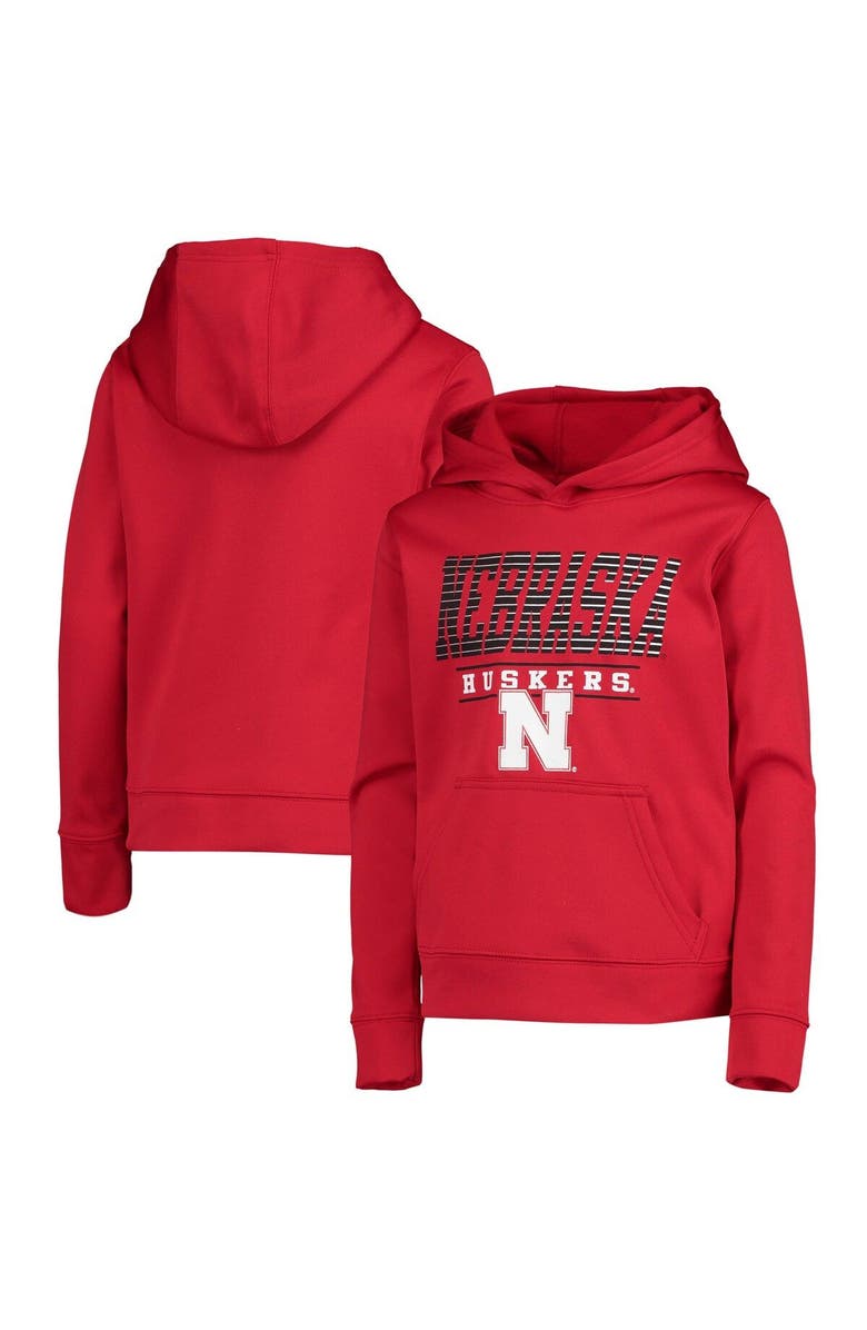 Outerstuff Youth Scarlet Nebraska Huskers Fast Pullover Hoodie, Alternate, color, 