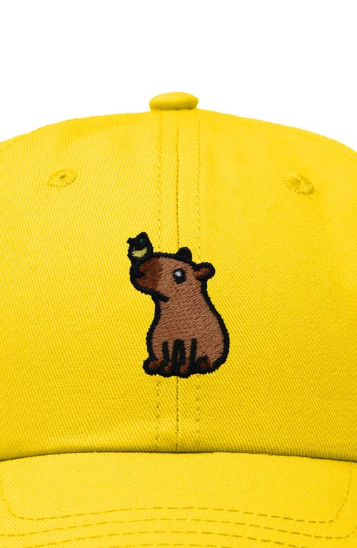 Dalix Capybara Embroidered Everyday Hat In Gold