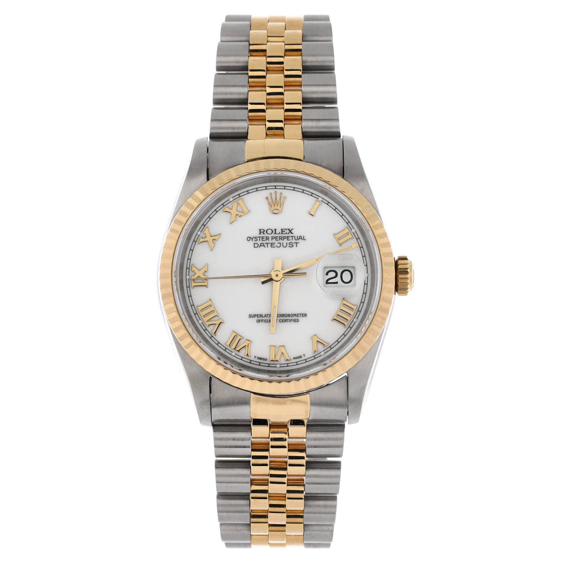 Oyster Perpetual Datejust Automatic Watch Stainless Steel and Yellow Gold 36, Main, color, Metallic Silver