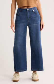 Seven7 Featherweight Release Hem Crop Wide Leg Jeans