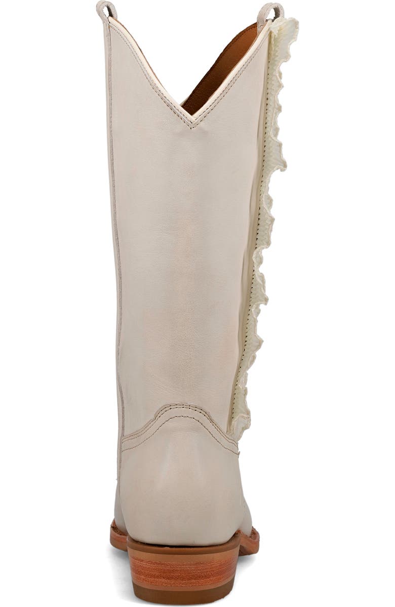 Frye Billy Ruffle Western Boot, Alternate, color, Ivory