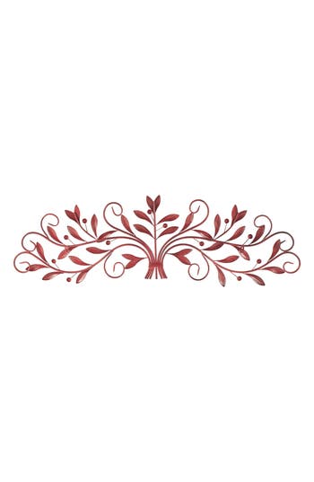Uma Filigree Leaf Wall Decor In Red