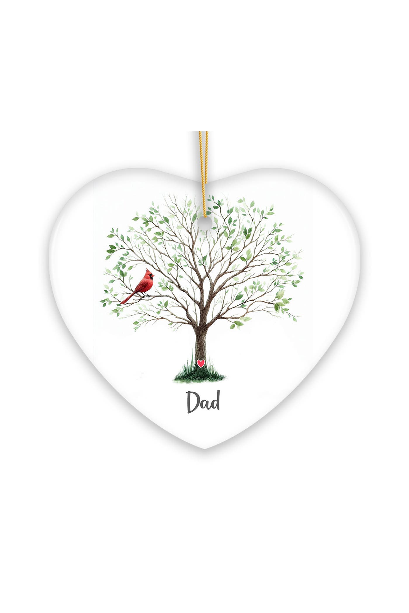 OrnamentallyYou Cardinal Memory Tree Heart Ornament - Dad Version ...