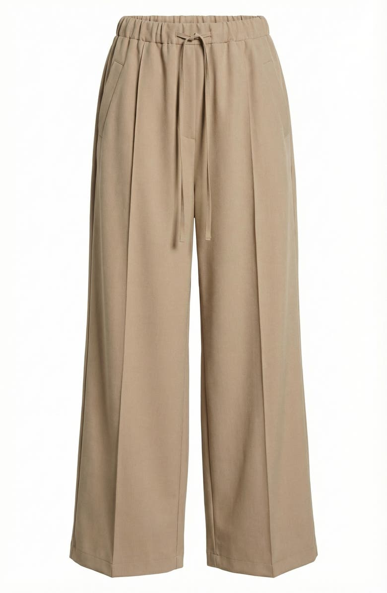 Modenaire Wide Leg Drawstring Trousers, Alternate, color, Khaki