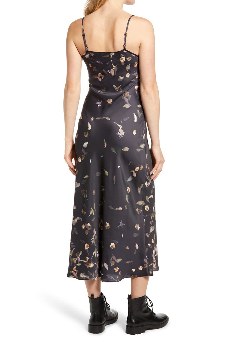 Bryony Mutare Floral Print Slipdress, Alternate, color, BLACK