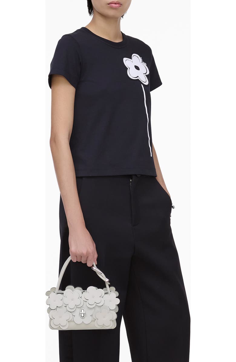 Marc Jacobs The Mini Dual Daisy Appliqué Leather Top Handle Bag, Alternate, color,