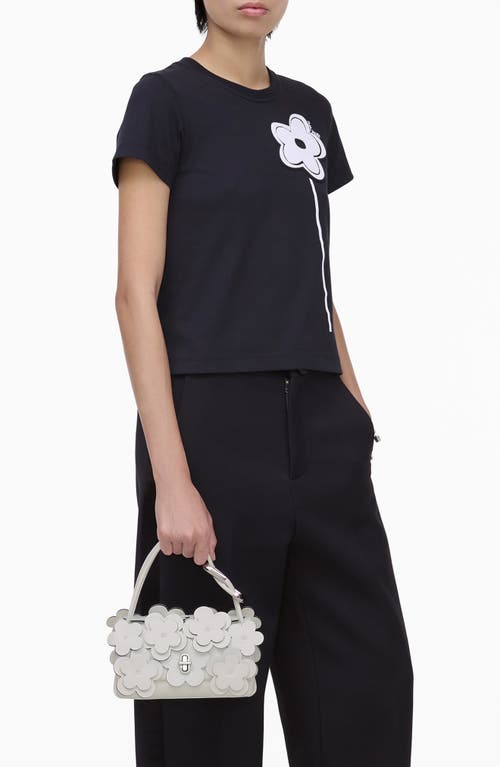 Marc Jacobs White The Dual Mini Bag In Leather With Flowers In White