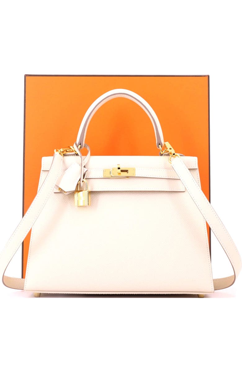 Pre-Owned Hermes Kelly Handbag Light Epsom with Gold Hardware 25, Alternate, color, Craie