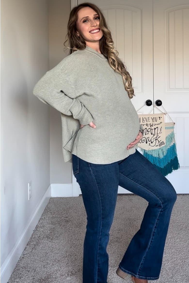 Flare Leg Maternity Jeans, Alternate, color, Navy Blue