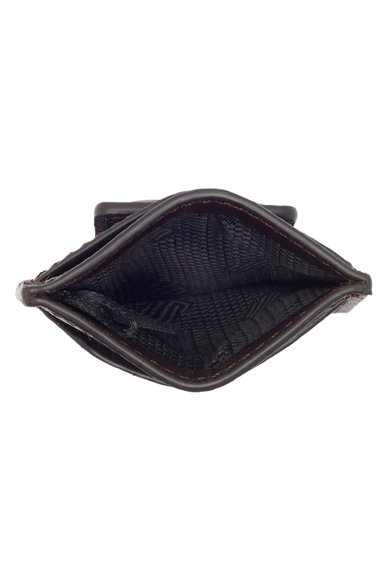 Pebbled Leather Cardholder Wallet, Alternate, color, DARK BROWN